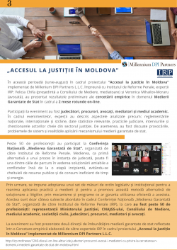 Buletin informativ realizat de IRP în perioada lunilor: Iulie, august, septembrie 2020